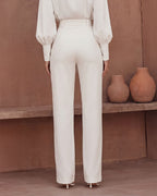 Cut-Out Waist Tailored Trousers