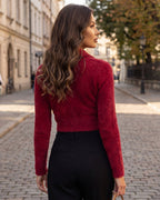 Cross-Front Knit Pullover