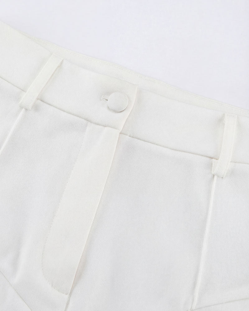 Cut-Out Waist Tailored Trousers