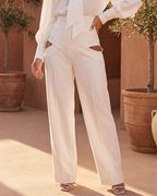 Cut-Out Waist Tailored Trousers