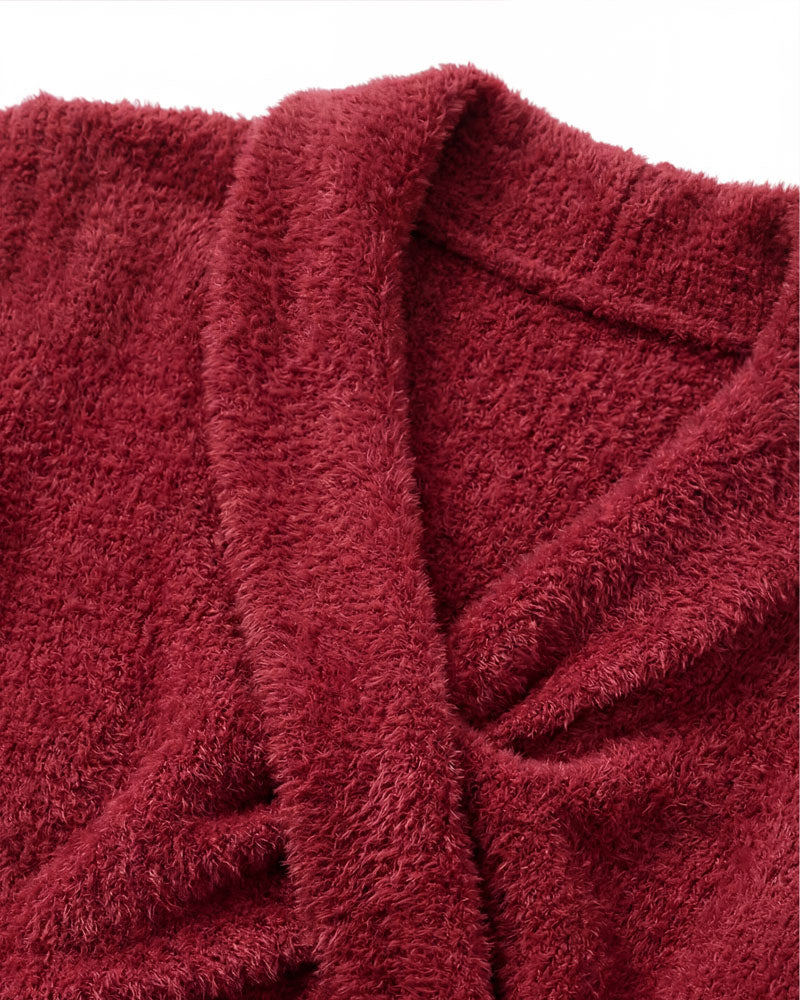 Cross-Front Knit Pullover