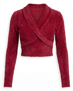 Cross-Front Knit Pullover