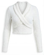 Cross-Front Knit Pullover