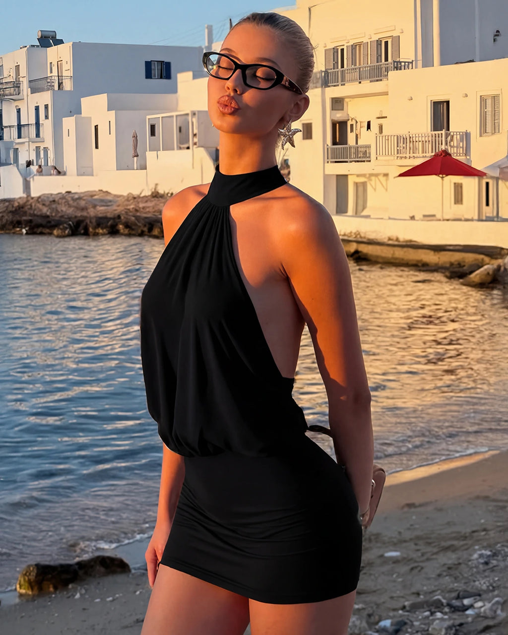 Halter Backless Mini Dress