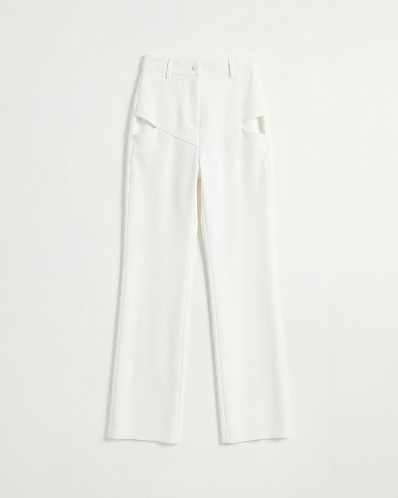 Cut-Out Waist Tailored Trousers