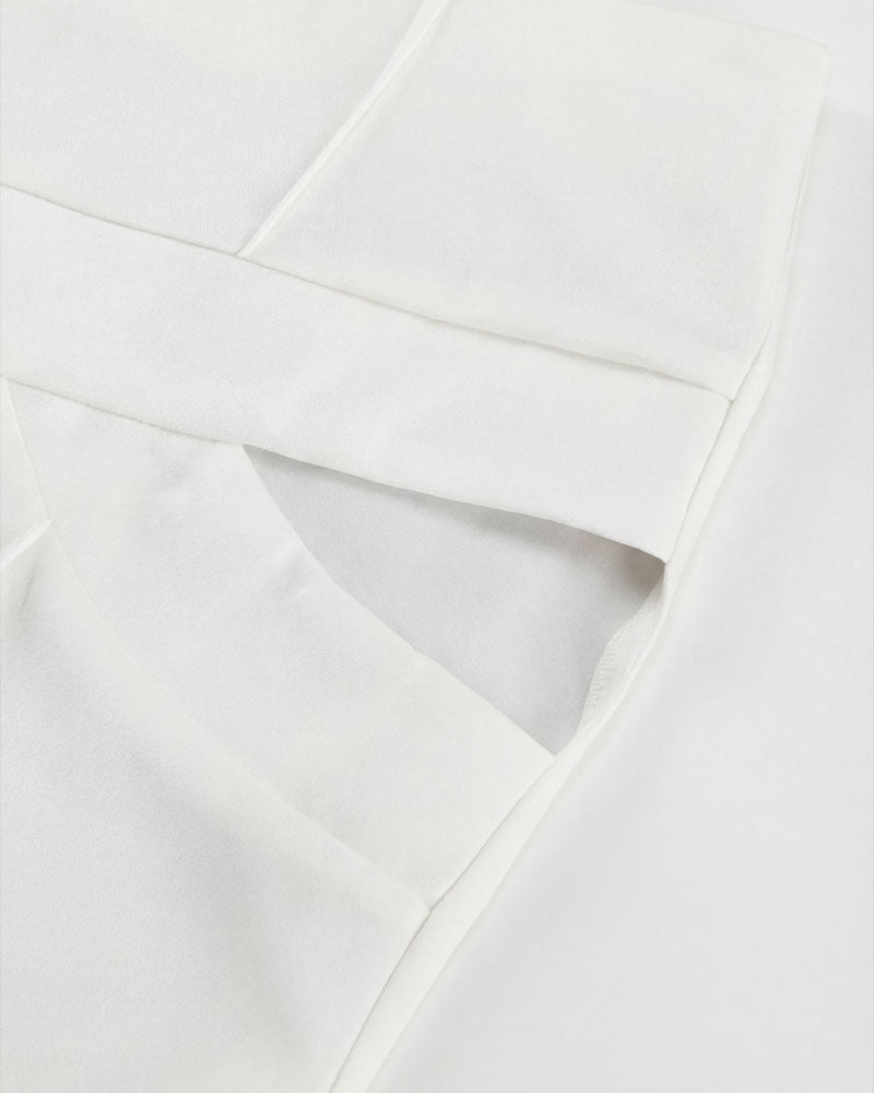 Cut-Out Waist Tailored Trousers