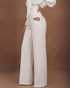 Cut-Out Waist Tailored Trousers
