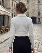 Cross-Front Knit Pullover